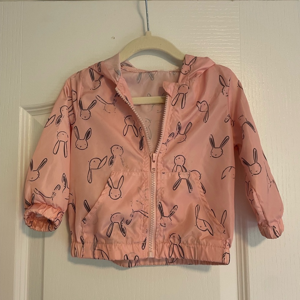 Cute bunny print rain jacket 9-12m